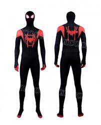 Miles morales has an extra treat for fans: Spider Man Into The Spider Verse Miles Morales Cosplay Costume Adult Kid 3d Style Jumpsuit