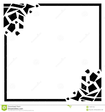 Cracked Rectangular Frame Black Frame On White Background Black
