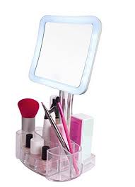 Magnifying Lighted Makeup Mirror 7x Led Portable Illuminated Bathroom Mirror Vanity Makeup Mirror W Cosmetic Holder Makeup Mirror With Lights Makeup Mirror