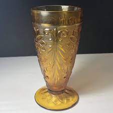vintage amber glassware cut glass