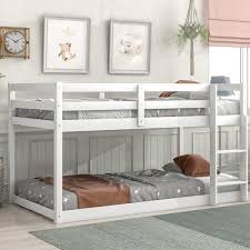 Eer White Twin Loft Bed With Ladder