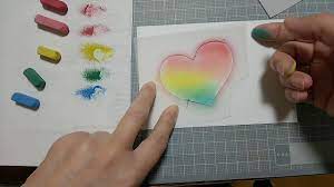 初心者のためのパステルアート通信講座】３分で描ける虹色ハートの描き方 - YouTube