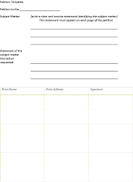 Petition Sheet Template Form Printable Free Blank Court For