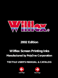 2002 Edition Wilflex Screen Printing Inks Manualzz Com
