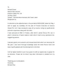 Office Assistant Cover Letter Administrative Cover Letter