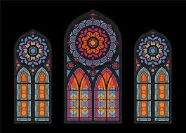 stained glass colorful mosaic cathedral