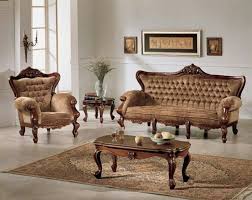 antique brown wooden sofa set size