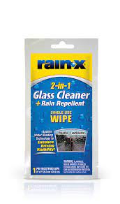 glass cleaner with rain repellent wipes