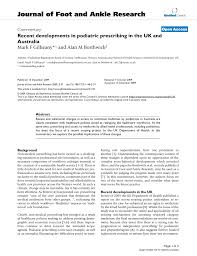 Pdf Recent Developments In Podiatric Prescribing In The Uk