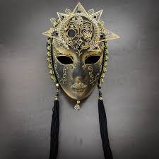 Venetian Sun Masquerade Mask Black