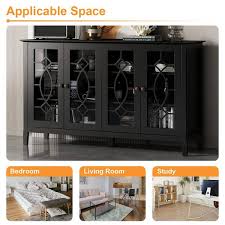 Black Wood Storage Cabinet Tv Console