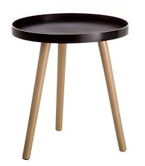 Side Table Black Polypropylene And Wood