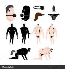 BDSM slave set. Gag in mouth. Adult sexual games. Humiliation an Stock  Vector by ©MaryValery 166968820