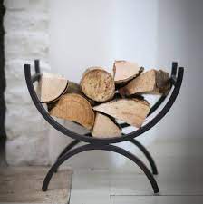 Modern Log Basket In Wrought Iron
