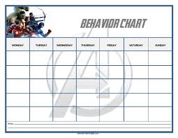 Avengers Behavior Chart Free Printable Allfreeprintable Com