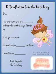 tooth fairy certificate letter