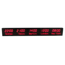 world led digital time zone wall clock