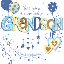 New Baby Grandson Congratulations Greeting Card Cards