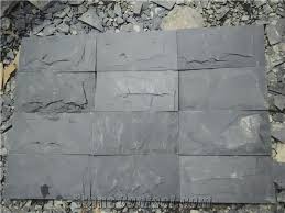 Split Face Stone Black Slate Tiles For