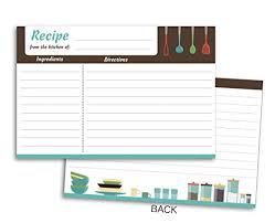 Home Advantage Modern Kitchen Recipe Card Set 50 Double Sided Cards 4x6 Inches