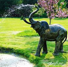 life size bronze elephant pool fountain