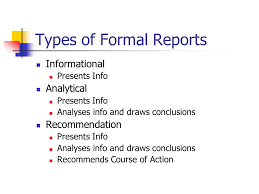 Formal Report Strategies Types Of Formal Reports Informational