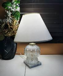 Bubble Glass Lamp Accent Marble Base