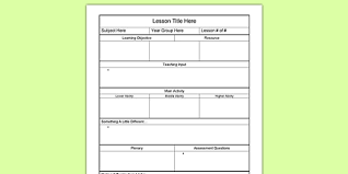 The plan encourages teachers to stretch and to take risks while flourishing professionally in an atmosphere of support and mutual trust. Lesson Plan Template Word Doc Resource For Teachers
