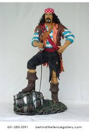 Pirate is so life like you will need to take a second look! Pirate Statue Pirate Life Sized Statue Behind The Fence Gallery Statues Bronze Sculptures Behind The Fence Gallery Statues Bronze Sculptures