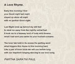 a love rhyme poem by partha sarathi paul