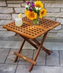 Folding Wooden Outdoor Side Table