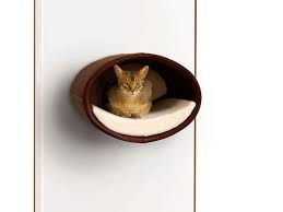 Luxury Rondo Wall Real Leather Cat Bed