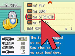 get strength on pokémon leaf green