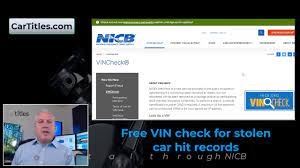 free vin check for stolen car report