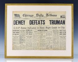 Dewey Defeats Truman Chicago Daily Tribune Signed Newspaper