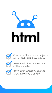 html editor html css js for android