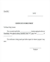 Employment Certificate Letter Template Certification Sample Format