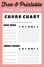 Chores With Kids Free Chore Chart Mehaffey Moments