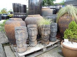 Old Stone Easter Island Head Planter