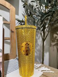 Gold Starbucks Inspired Cup Studded