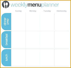 Child Care Menu Templates Free For The Week Template Best