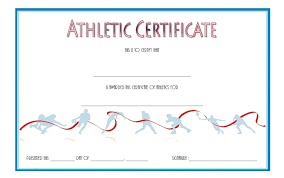 Athletic Certificate Template Sports Templates Running School Award