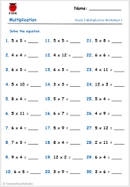grade 3 times tables worksheets free