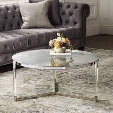 Modern Metal Acrylic Round Coffee Table