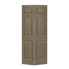 Calhome 24 In X 84 In 6 Panel Shaker Olive Green Painted Mdf Hollow Core Composite Bi Fold Closet Door With Hardware Kit