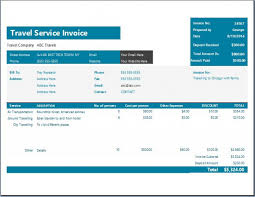 Ms Excel Travel Service Invoice Template Word Excel Templates