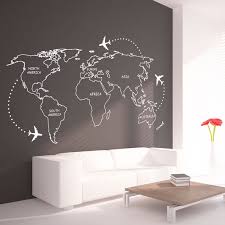 World Map Outlines Wall Decal