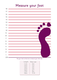 Early Learning Resources Shoe Size Chart