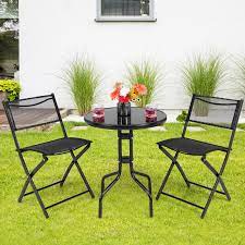 clihome patio furniture 3 piece black