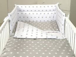 3 pc grey white stars baby bedding set